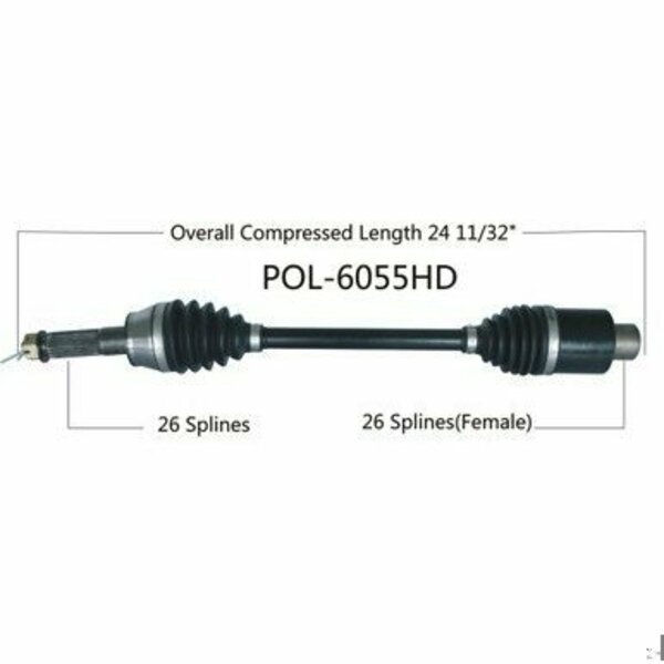 Wide Open Heavy Duty CV Axle for POL HD REAR RANGER 6X6 700 EFI 09 POL-6055HD